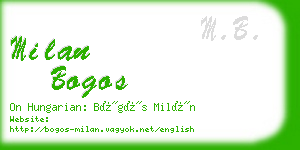 milan bogos business card